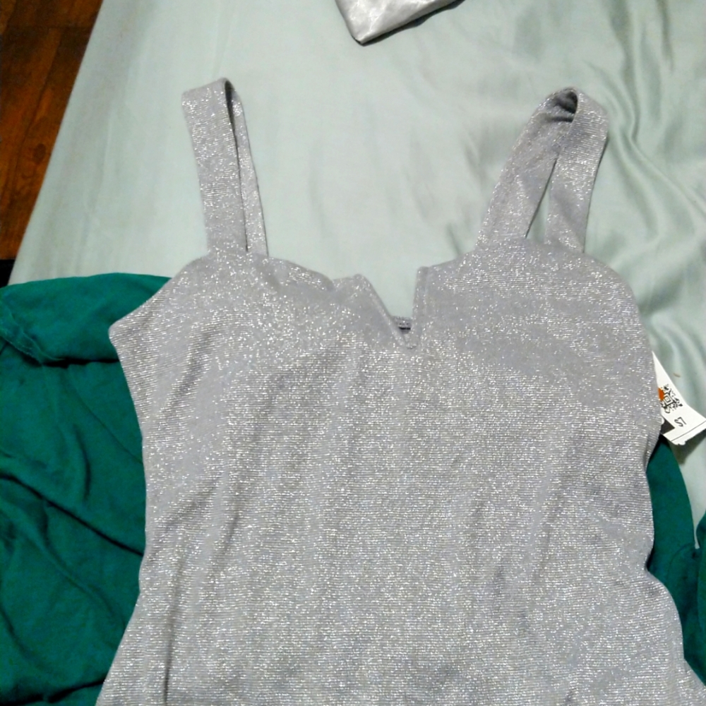 Sparkling silver bodysuit